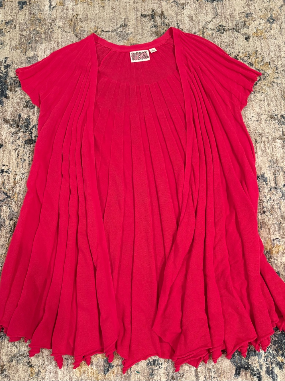 Short Cap Sleeve Cardigan Sweater Anthropologie Fluted Rosie Neira Large EUC